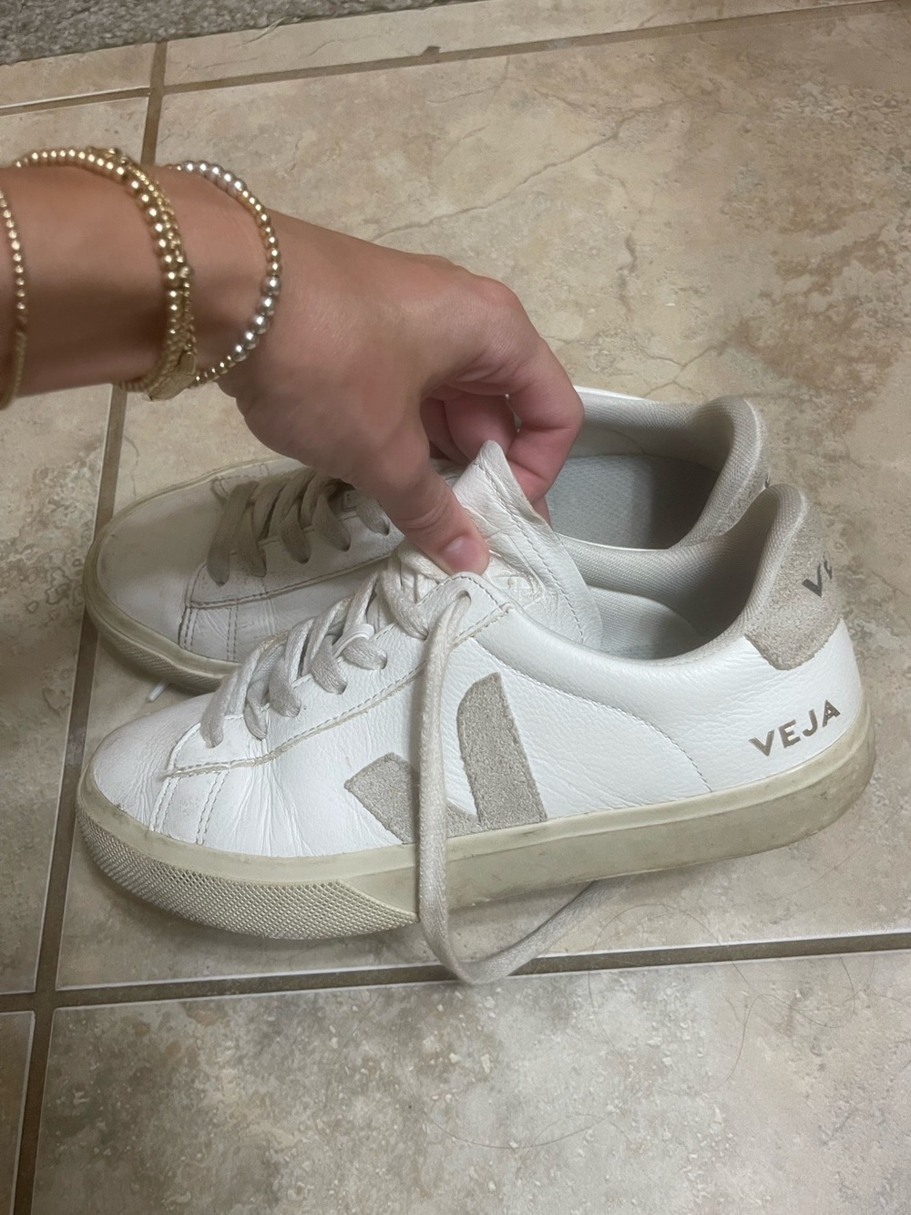 Veja White Leather Campo Sneakers